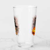 Verre Chat effrayé par Citrouille Fun Halloween caractèr (Gauche)