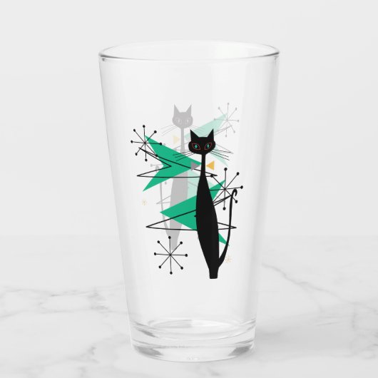 Verre Chat frais moderne de la rétro moitié du siècle (Dos)