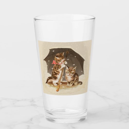 Verre Chat Kitten chaton antique vintage jolie mignonne (Devant)