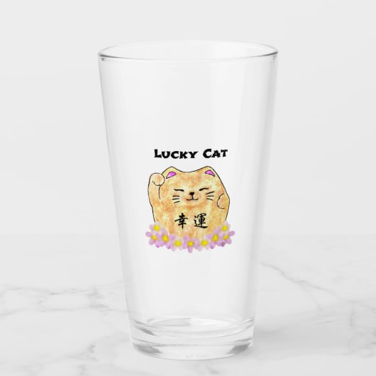 Verre Chat Lucky (Maneki Neko) (Devant)