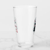 Verre Chat Mère Souriante Assis Avec Trois Chatons Vache (Droite)