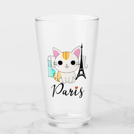 Verre Chat mignon à Paris (Devant)