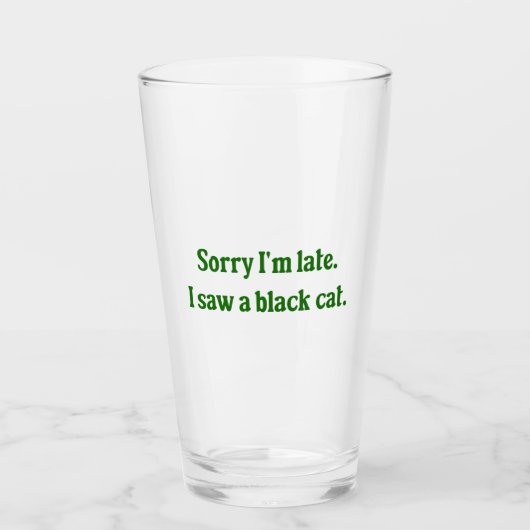Verre Chat noir amusant (Devant)