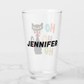 Verre Chat noir avec design de texte Ho Ho Ho (Dos)