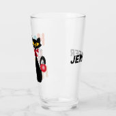 Verre Chat noir avec design de texte Ho Ho Ho (Gauche)