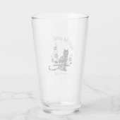 Verre Chat noir avec fleurs et expression portugaise (Dos)