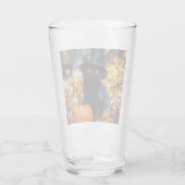 Verre Chat noir d'Halloween et Citrouille (Dos)