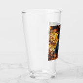 Verre Chat noir d'Halloween et Citrouille (Droite)