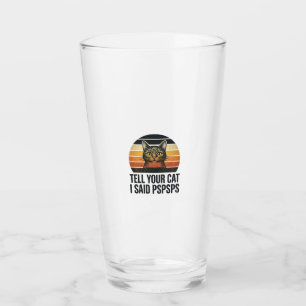 Verre Chat noir drôle Pspsps Design vintage coucher de s