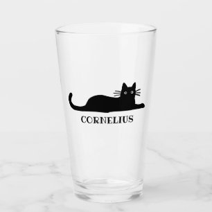 Verre Chat noir frais de Kitty personnalisé