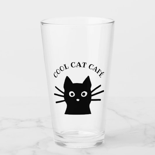 Verre Chat noir frais personnalisé (Devant)