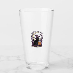 Verre Chat Noir Halloween Gravure Vintage Chat Citrouill