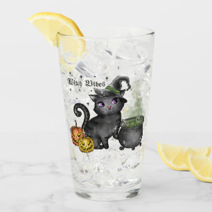 Verre Chat noir sorcière   Vibes sorcières