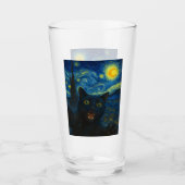 Verre Chat noir Starry Nuit Van Gogh Chat Selfie (Devant)