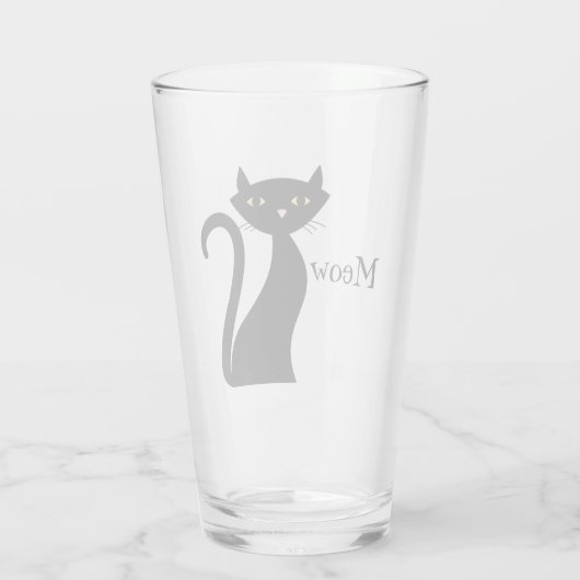 Verre Chat noir vintage (Dos)