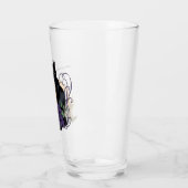 Verre Chat noir violet Rose Citrouille Halloween (Gauche)