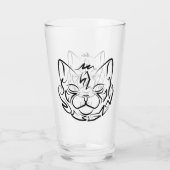 Verre Chat tribal noir et blanc (Dos)