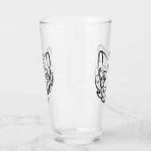 Verre Chat tribal noir et blanc (Gauche)