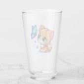Verre Chaton/chat mignon & papillon (Dos)