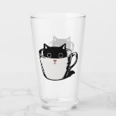 Verre Chaton noir avec nez rouge caché dans une tasse (Dos)