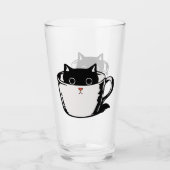 Verre Chaton noir avec nez rouge caché dans une tasse (Devant)