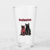 Verre Chats âmes sœurs rouge noir (Devant)