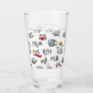 Verre Chats amusants, lait et magie.