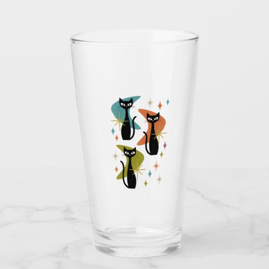 Verre Chats atomiques avec Boomerangs Retro Boire Glass (Devant)