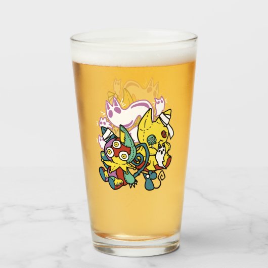 Verre Chats déplaisants Halloween Art : Paw-sitly Fright (Devant (rempli))