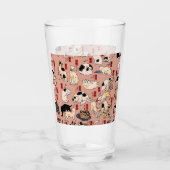 Verre chats japonais Ukiyo-e Funny kitty (Devant)