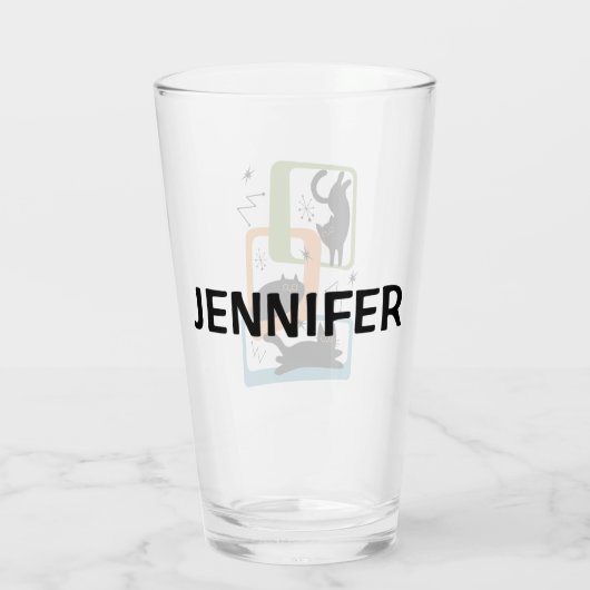 Verre Chats noirs du milieu du siècle (Dos)