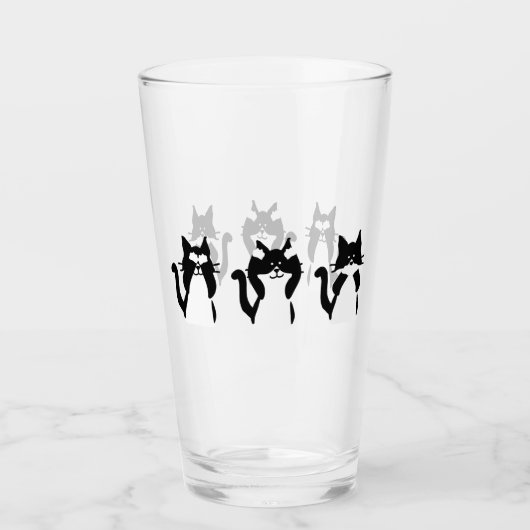 Verre Chats noirs et blancs | Trois chatons (Devant)