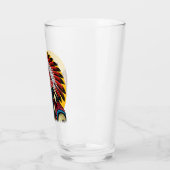 Verre Chef amérindien sur paysage sauvage coucher de sol (Gauche)