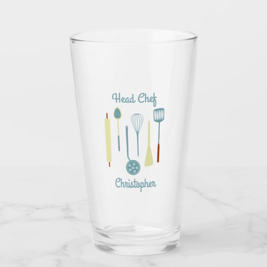 Verre Chef Chef Bière personnalisée (Devant)