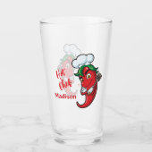 Verre Chef de poivron hot texte personnalisé (Devant)