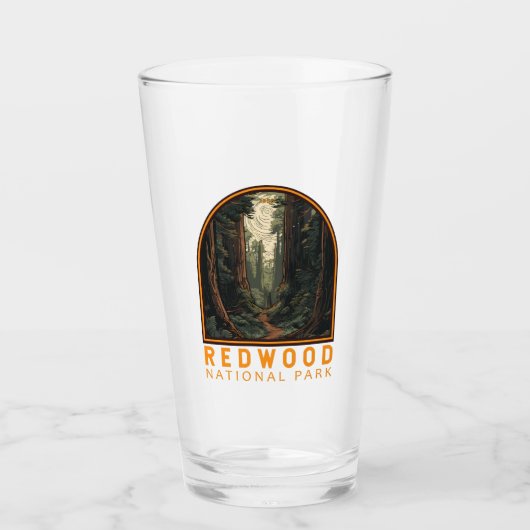 Verre Chemin d'illustration du parc national Redwood Vin (Devant)