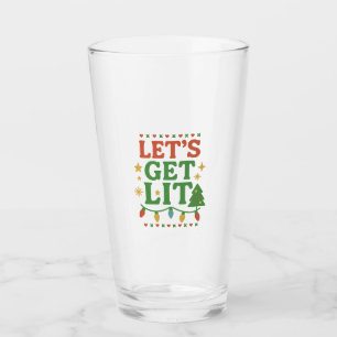 Verre Chemise de fête de Noël Let's Get Lit • Noël rétro
