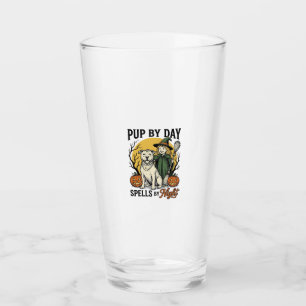 Verre Chemise de sorcière de chien d'Halloween Gravure v