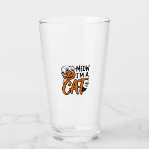 Verre Chemise de typographie de citrouille de chat drôle