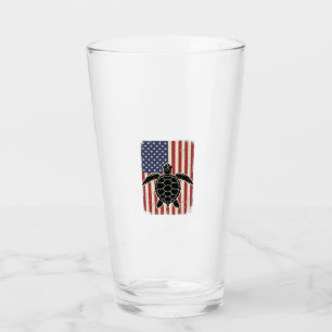 Verre Chemise patriotique vintage tortue marine drapeau 