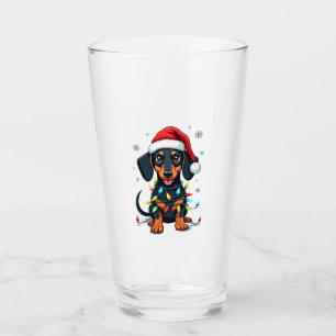 Verre Chemises de Noël de l'arbre de chiens de teckel Ca