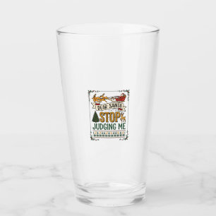 Verre Cher Père Noël Arrête De Me Juger Noël Renne Arbre