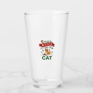 Verre Cher Père Noël C'était Un Ornement De Noël Chat Or