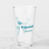 Verre Chervil moderne fleur graphique mariage faveur (Devant)