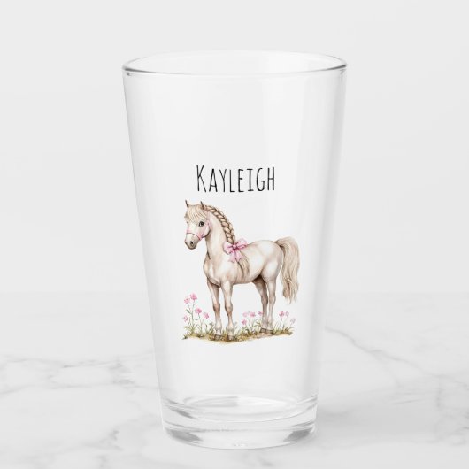 Verre Cheval Blanc & Fleurs (Devant)