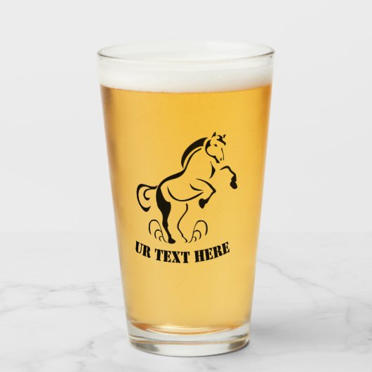 Verre Cheval noir tenché Élevant avec des percées de pou (Devant (rempli))