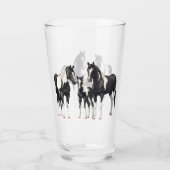 Verre Chevaux du quartier de Peinture noire Pinto Paint (Dos)