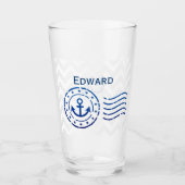 Verre Chevron nautique et sceau d'Ancre (Devant)