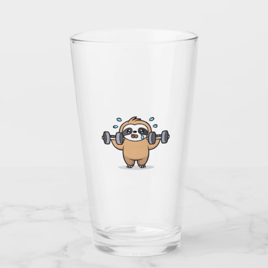 Verre Chibi Sloth Gym Fail � Cute Kawaii Funny Workout A (Devant)