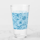 Verre Chic Stylish Blue Floral Damask Pattern Grand Bois (Dos)